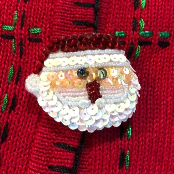 Vtg Ugly Xmas sweater Christmas cardi plaid knit - Picture 4 of 8